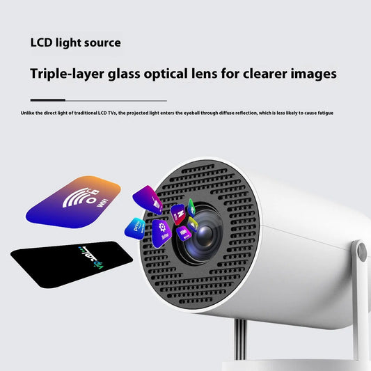 Portable Projector Small Straight Projector for Home Use 180 Degrees Projection Angle Automatic Focus Home Video Projector - NextVisionCart